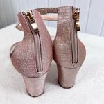Ralph Lauren Bellanie Pink low block Glitter Rose Gold Strap Size 9 Photo 5