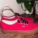 Vans Authentic Canvas Gum Sole Skate Shoes Casual Sneakers Red Womens 7/Mens 5.5 Photo 4