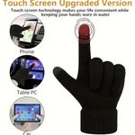 Unisex Thermal Warm‎ Thick Plush Lined Touchscreen Black Gloves NEW Winter OS Photo 1