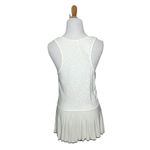 Free People  Rally Tank Top Ivory Peplum Perforated Racerback Tennis Size Small Photo 2