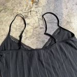 Victoria's Secret  Black Pin Stripe Mini Slip Dress With Lace Trim Photo 3