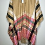 Woolrich New  Tan black red  Knit Shawl one size fits all Photo 1