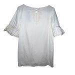 Cynthia Steffe Cynthia Steffe White Floral Embroidered Bell Short Sleeves Tunic Dress Size 6 Photo 2