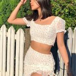 Yours Truly Floral mini skirt and blouse set Yellow Photo 0