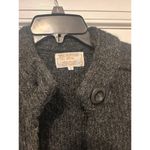 Vintage Wool Blend Heather Gray Cardigan 2 Pocket One Button Women’s Size Large Photo 1