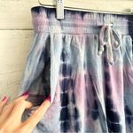 Vintage Havana Blue and Purple Tie Dye Elastic Waist Shorts Photo 1