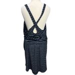 Soma  Weekend Tank Dress Womens XL Blue Bamboo Terry Striped Drawstring Beach Photo 5