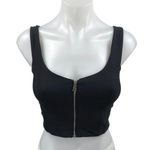 Abercrombie & Fitch YPB Black Sleeveless Zip Up Activewear Crop Tank Top Size S Photo 0