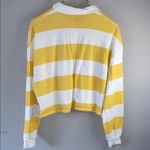 SO  Yellow and White Polo Collar Crop Top Photo 7