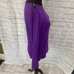 Ralph Lauren women L 100% cotton boatneck ribbed stripe Longsleeve top purple and black Photo 4