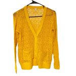 Free People  FP Beach Size Small Open Knit Mustard Yellow Cardigan Photo 1