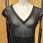 Old Navy  Black Sheer Lace V-Neck Top Photo 4