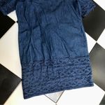 Roni Blanshay Vintage 80s 90s Montreal Denim Dress Short Sleeve Eyelet Cutout XL Photo 8