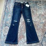 KanCan Jaden Mid Rise Flare Jeans Petite NWT Distressed Flare Jeans Size 9 Blue Photo 4