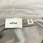 Wilfred Free Aritzia Tie Front Satin Button Collared Long Sleeve Blouse Morado Photo 1