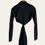 Pretty Little Thing Black Textured Cut Out Waist Midi Shirt Dress Size 2 Photo 2