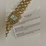 NEW White Diamonds Goldtone Quartz Bracelet Watch Gold Photo 5