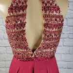 Sherri Hill Cranberry Beaded Maxi Formal Dress Size 2 Photo 7