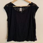 Victoria's Secret PINK Womens S Top Blouse Lace Back Black Love Pink Spellout Photo 0