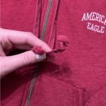 American Eagle red fleece zip up long sleeve hoodie M Photo 5