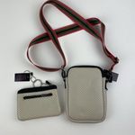 Haute Shore Casey Crossbody Bag Beige Neoprene Red Green Black Accents Roma LOT Tan Photo 1