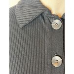 Enza Costa Shirt Women‎ XS Black Ribbed Knit Collared Button Long Sleeve Tunic Photo 8