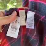 Loft Women's Blue And Red Plaid Rectangular Blanket Scarf OS. NEW Photo 5