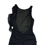 White Fox Boutique  - Ruched Low back Mini Dress with Frill Details in Black Photo 4