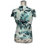 Kasper  Floral Ruffle Blouse Women’s 4P Button-Up Sheer Top Cottagecore Coastal Photo 4