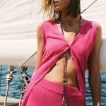 ZARA  Linen Blend Oversized Button-Down Vest Photo 9