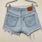Levi's Levi’s 501 Light Wash Denim Shorts Size 26 Button Fly Distressed Cutout Photo 6