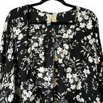 Mimi Chica  Black White Floral Kimono Bobble Trim TBEV757 Romantic Flowy‎ NWT S Photo 1