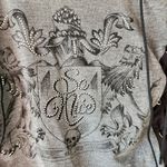 So Nice Rhinestone Gray Suede Lace Up Long Sleeve Off Shoulder Dress Tunic Small Black Photo 1