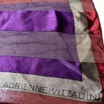 Adrienne Vittadini  Neck Scarf 100% Silk Patterned Square Multicolor 34.5"x34.5" Photo 1