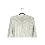 ZARA Asymmetric Long Sleeve Stripe Button Blouse V Neck Collar Pocket M White Photo 10