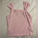 Kimchi Blue Pink Textured Tank Top with Ribbon Ties Photo 2