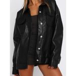 White Fox Boutique White Fox  PU Jacket Cold Heart Size S/M Black Photo 3