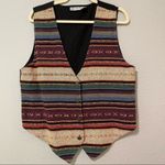 Laura Ashley Vintage Jane Ashley Southwestern Knit Vest Womens L Cotton Western Cowgirl Aztec Photo 0