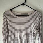 Vince Size Pink Striped Long Sleeve T-Shirt – Soft Lightweight Crew Neck Tee Photo 1
