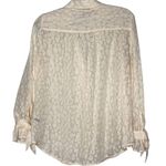 Paige  Blouse Animal Print 100% Silk Medium Pink Long Sleeve Top Photo 4