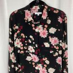 Equipment  Femme Black&Pink Floral Clea Silk Button Front Shirt Dress Sz.M Photo 6
