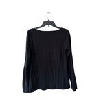 J.Crew Artist Tee Black Long Sleeve Sugar Skull Print Women's M Stretchy HasFLAW Photo 1