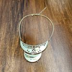 EXPRESS NEW  Gold Layered Statement Necklace Oval Circular Chain Egyptian NWOT Photo 0