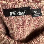 Wet Seal Burgundy wine and mocha long lantern sleeve cropped sweater size XL Photo 4