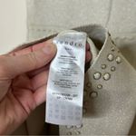 Sandro Paris Embellished Faux Pearls Scalloped Hem Sleeveless Cream Size 38 Photo 6