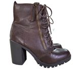 Soda  Womens Shoes Sz 9 Balboa Brown‎ Block Heel Combat Moto Boots Lug Sole Y2K Photo 0