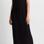 Club Monaco Woven Pleated Maxi Dress Robe Sleeveless Black Size 4 NWT Photo 0