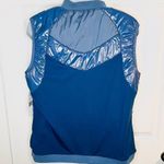 Bernardo Ecoplume Mixed Media Vest Jacket Blue M Photo 4