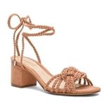 Schutz  Marlie ankle strap open toe blocked heel weaved dress sandals size 6 pink Photo 0