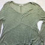 Honey Belle  Women's Rayon Blend Green Striped V-Neck‎ Relaxed Sweater Size Large Photo 6